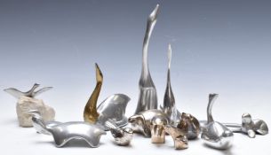 A collection of retro/mid century modern Hoselton, Canada aluminium sculptures, tallest 23cm