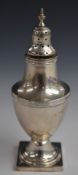 George V hallmarked silver sugar caster, London 1913, maker Robert Dicker, height 14.5cm, weight