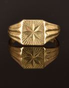 A 9ct gold signet ring, size L, 2.3g