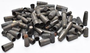 A collection of vintage brass ferules / end pieces for walking canes / sticks