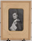 19thC two sided stevengraph or similar needlework picture in silk of Napoleon Bonaparte. 16 x