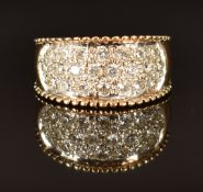 A 9ct gold ring set with cubic zirconia, size N, 6.6g