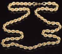 A 9ct gold rope twist necklace, 9.2g