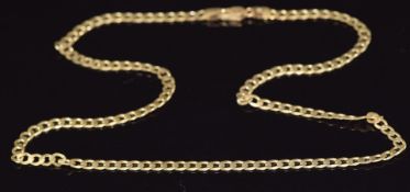 A 9ct gold curb link necklace, length 46.3cm, 8.2g