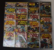 Thirty-four issues of The Planet of the Apes comic together with twelve issues of Dracula Lives by