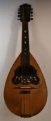 Giovanni De Meglio 19th/20thC bowl back mandolin with impressed table, labelled 1896 model 1(A),