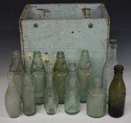 Vintage Cheltenham Original Brewery Co wooden crate with 11 vintage bottles including Cheltenham,