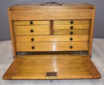 Toolmaker's chest with slide out top panel and drawers below, W51cm