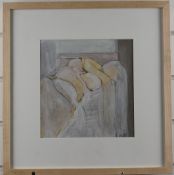 Adrian Heath (British 1920-1992) mixed media study of a nude, with certificate of authenticity, 20 x