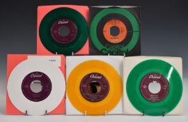 The Beatles - Eight singles USA issue, four are coloured vinyl, no centres