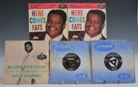 Fats Domino - Three EPs Here Comes Fats Vol 1 and 2 and Blues For Love Vol 3, plus 10 singles