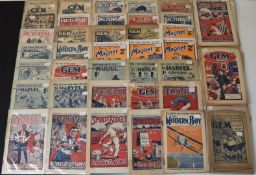A collection of over eighty vintage comics mostly 1920's, titles include Gem, Magnet and Marvel, a