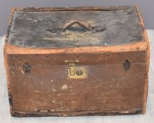 Vintage leather bound travelling case with Southern Railway and other labels, width 55cm