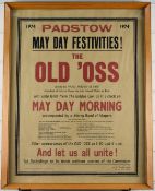 1974 Padstow May Day poster, Cornwall interest, 57 x 44cm