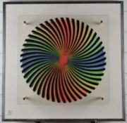 Pierre Nöel Martin modernist/retro Psychedelic Op-Art, signed lower left and with address verso,