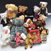 Twenty various Teddy bears including Steiff, Cottage Collectibles, Paddington, Pudsey etc, some with