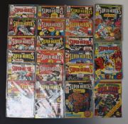 Thirty-two 'The Super-Heroes' comic by Marvel Comics Group including issue 1 and a holiday special.