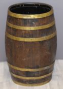 Coopered barrel umbrella stand, possibly Lister, H63cm