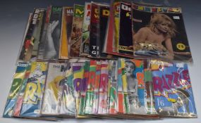 A collection of twenty-four 1950's risqué glamour and humour magazines together with sixteen true