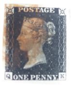 Penny Black, QK. Plate 1b. Four clear margins. Plating detail provided by vendor