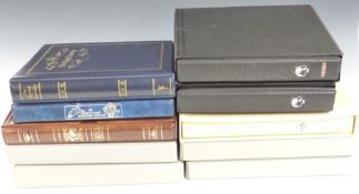 Ten stamp albums comprising Royal Events x4 albums, The Royal Family, World Wildlife x2 albums,