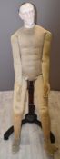 Victorian male lay figure / silent partner with 62 stamp on neck and original papier-maché head