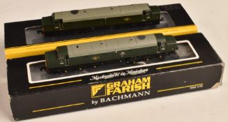 Two Graham Farish N gauge BR Class 40 diesel locomotives D306 Atlantic 371-175 and D382 371-177A,