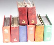 Eight GB first day cover albums, mostly 1990s-2004