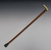 Victorian hallmarked silver mounted marine ivory walking stick, London 1894, maker John Grinsell &
