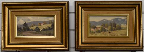 Werner Felipich (b1943) pair of Australian oils on board of outback landscape scenes, one titled