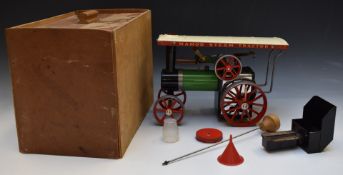 Mamod live steam Tractor TE1A, in bespoke wooden box.
