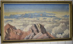 Theodore Howard Somervell, OBE, FRCS (British 1890-1975): Oil on canvas with gallery label verso for