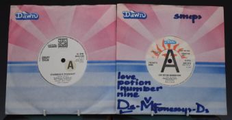 The Noy's Band - Love Potion Number Nine (DNS1075) demo and Gravy Train (DNS1058), both appear EX