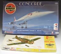Airfix 1:72 model of Concorde, together with a Focke-Wulf 190 by Sterling Models, both in original
