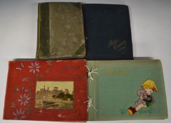 Four Edwardian and later postcard albums, mainly UK subjects include Clifton, York, Bishopthorpe,