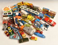 Over 50 Corgi and Matchbox diecast model vehicles including Ford Santapod Gloworm, Proteus