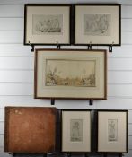 Georgian Gibraltar interest sketch and watercolour book containing approximately 30 studies, many