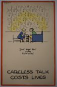 Fougasse (Cyril Kenneth Bird 1887-1965) original WW2 propaganda poster Careless Talk Costs Lives,