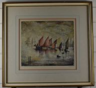 After Laurence Stephen Lowry RBA RA (1887-1976) Sailing Boats, signed limited edition (of 850)