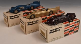 Three Western Models 1:43 scale diecast model vehicles 1929 Golden Arrow WMS 15, 1933 Campbell Rolls
