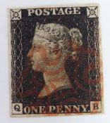 Penny Black, QB. Plate 8. Four clear margins. Plating detail provided by vendor