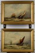 John Lovell pair of maritime oil paintings 'In the Mersey' and 'French Fishing Boats', both