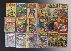Nineteen Marvel Digest pocket books including The Fantastic Four, Conan, Spiderman and The X-Men.