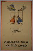 Fougasse (Cyril Kenneth Bird 1887-1965) original WW2 propaganda poster Careless Talk Costs Lives,