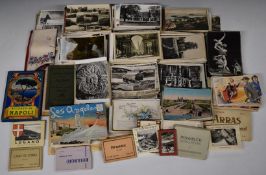 Approximately 500 world topographical postcards, souvenirs and booklets including Italy, France,