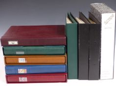 Eight albums and a box file of all wold stamps, mainly themed collections including cers, owls,