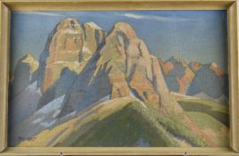 Theodore Howard Somervell, OBE, FRCS (British 1890-1975) oil on canvas mountains and foothills,