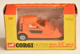Corgi Whizzwheels diecast model 389 Reliant Bond Bug 700ES, in original box.
