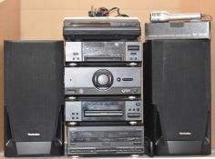 Technics tower hi-fi system comprising tuner ST-CH530, amp SE-CH530 CD SL CH530 and cassette deck
