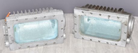 Two industrial explosion proof lights, ex Rolls Royce, Filton, L56cm